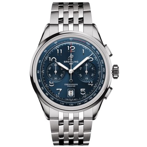 breitling premier chronograph 42mm with blue dial|breitling b01 42 review.